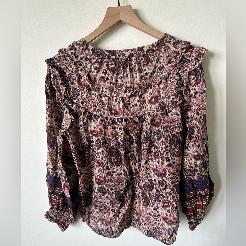 Cleobella Samara Puff Sleeve Button Up Blouse Small - Picture 6 of 6